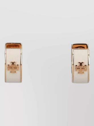 Tory Burch hoop earrings two tone metal design