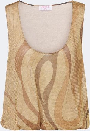 Pucci Top Marmo in voile di Lurex