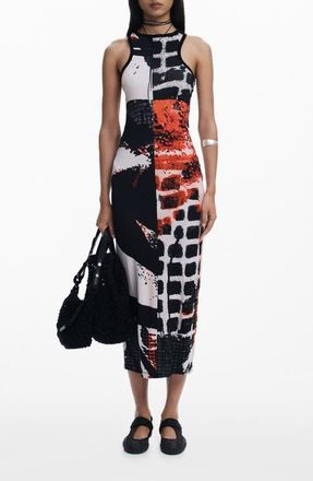 Desigual Print Racerback Maxi Dress in Black at Nordstrom, Size X-Large