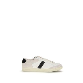 Tom Ford White Calf Leather Bos Taurus Mens Sneakers