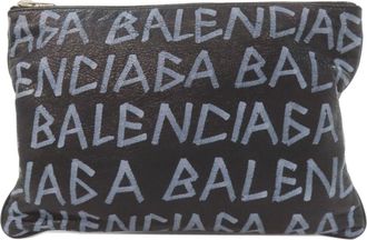 Balenciaga Black Leather Clutch Bag (Pre-Owned)