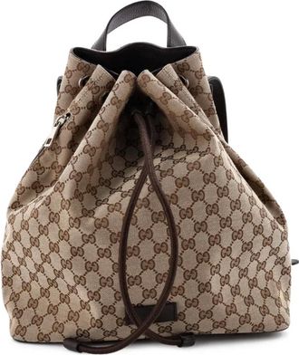 Gucci Drawstring GG Canvas Medium backpack - Bruin