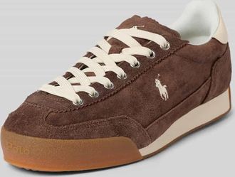 Polo Ralph Lauren Low Top Sneaker aus echtem Veloursleder Modell HESTER in Dunkelbraun, Gr&ouml;&szlig;e 37