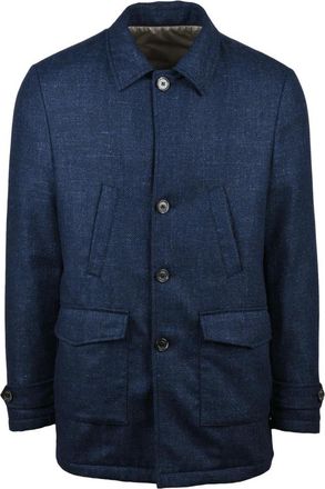LUIGI BORRELLI NAPOLI Jassen, Heren, Blauw, M, Wol, Giubbotto Traforato