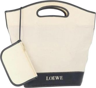 Loewe Pre-owned Canvas Handtas - Dames - Vintage Shopper - Wit - ONE Size - Vintage