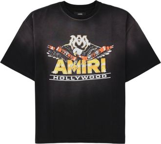 Amiri Black Eagle Graphic Printed Cotton T-Shirt