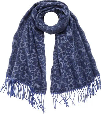 Lascana Schal LASCANA, Damen, blau (blau, grau), Strick, Kunstfaser, gemustert, Modet&uuml;cher Schal, Winterschal, Damenschal, Modeschal, Fransenschal VEGAN
