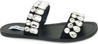 Steve Madden Slider - Dames - Sandalen - Zwart - 37 EU - Leer - Schoenen