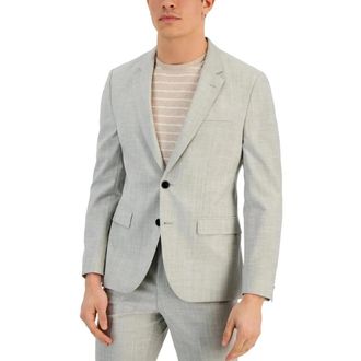 HUGO BOSS Blazer Suit Jacket Mens Gray Notch Lapel Single-Breasted UPS1030