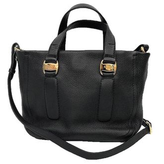 Ferragamo Leather Handbag Shoulder Bag (Pre-Owned)
