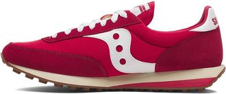 Saucony Originals Trainer 80 Walking Shoes Red/White : Mens 11 - Womens 12.5 Medium, Suede/Textile