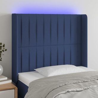 vidaXL Cabecero Con Led De Tela Azul 103x16x118/128 Cm Vidaxl