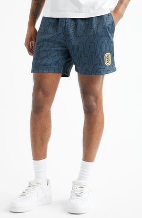 Overtime Dreamerz Star Mesh Shorts in Blue/Black at Nordstrom, Size X-Large