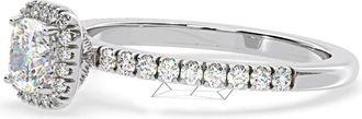 The Diamond Store Beatrice GIA Diamond Halo Engagement Ring 18K White Gold 1.25ct G/SI2