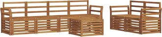vidaXL Conjunto De Sof&aacute;s De Exterior 7 Uds. Natural Vidaxl