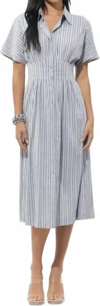 Adelyn Rae Audrey Midi Shirt Dress In Grey