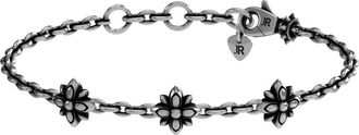John Richmond Metalen armband met decoratieve bloemen - Dames - Armbanden - Grijs - ONE Size - Accessoires