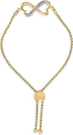 House of Brilliance Gold Vermeil Diamond Accent Heart Infinity Bolo Bracelet