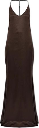 Tom Ford Zijden Mouwloze Jurk - Dames - Maxi kleedjes - Bruin - XS - Satijn - Kleedjes