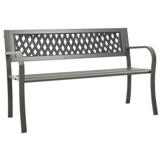 vidaXL Banco De Jard&iacute;n De Acero Gris 125 Cm Vidaxl