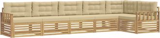 vidaXL Conjunto De Sof&aacute;s De Exterior 6 Uds. Y Beige Poli&eacute;ster Vidaxl