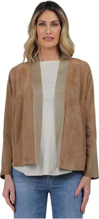 Gimos Su&egrave;de leren jas - Dames - Zomerjassen - Beige - S - Su&egrave;de - Jassen