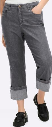 Sheego 7/8-Jeans SHEEGO, Damen, Gr. 40, Normalgr&ouml;ssen, grau, denim, 99% Baumwolle, 1% Elasthan, unifarben, 7/8-L&auml;nge, Jeans 7/8-Jeans