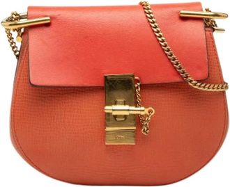Chlo&eacute; Pre-owned Drew Cross Body Bag - Dames - Vintage Schoudertas - Oranje - ONE Size - Leer - Vintage
