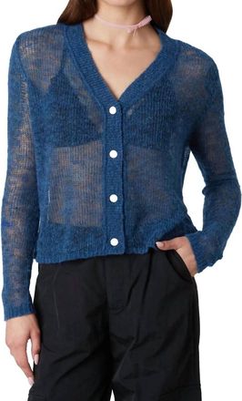 Nia Roxana Sheer Cardigan In Indigo