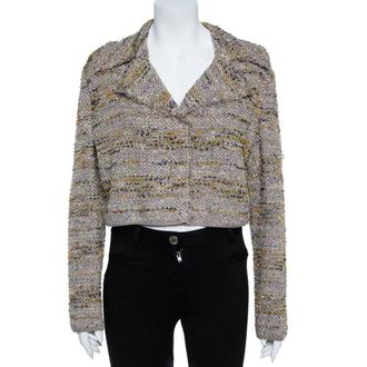 M Missoni Multicolor Tweed Cropped Blazer