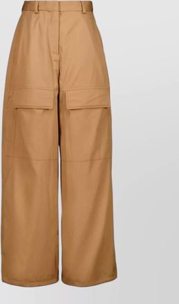 Stella McCartney wide leg nylon blend silk cargo trousers