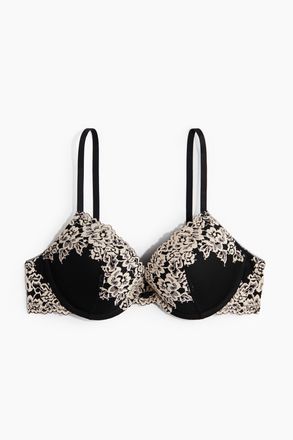 H&M Push-up-BH aus Spitze - Schwarz/Cremefarben