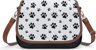 Generic Dog Paw Prints Crossbody Bags for Women Shoulder Messenger Bag Purse Handbags