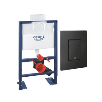 GROHE Cisterna Empotrada De Baja Altura Grohe Rapid Sl Con Placa De Descarga, Disponible En Color Negro Mate