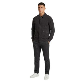 Luke Heren Cribbs Geribbelde Gebreide Cardigan (Zwart)