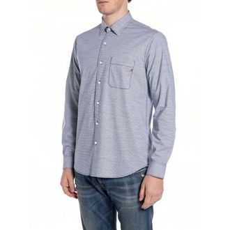 Replay Hombre, Camisas, Azul, Talla: L