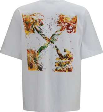 Off-white Mens Spices Arrow Skate T-Shirt White Cotton T-Shirts And Polos