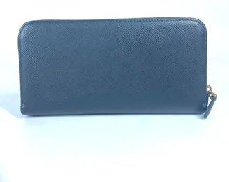Prada Black Leather Long Wallet (Bi-Fold) (Pre-Owned)