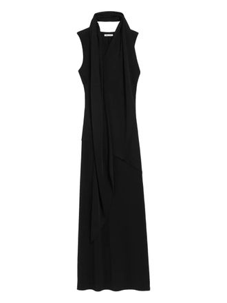 Ami sleeveless lavaliere maxi dress - Black
