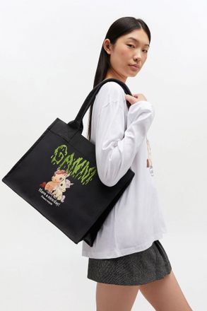 Ganni Mixed Pony Printed Large Tote