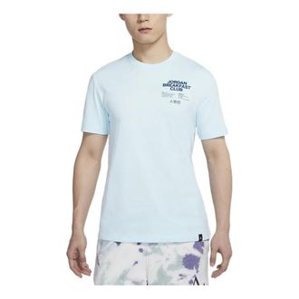 Nike Jordan Mens Air Jordan Dri-FIT Sport BC Alphabet Round Neck Short Sleeve Glacier Blue T-Shirt DQ7385-474