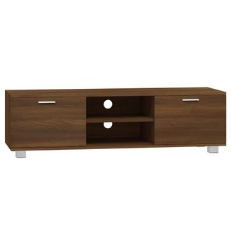 vidaXL Vidaxl - Mueble Para Tv Madera Contrachapada Marr&oacute;n Roble 140x40,5x35 Cm