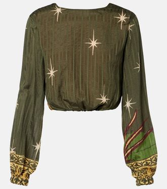 Johanna Ortiz Afterwork printed jacquard blouse