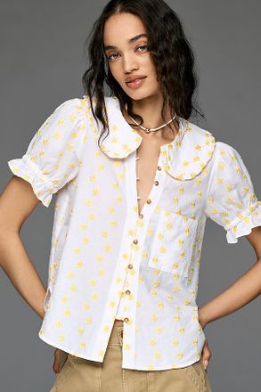 Pilcro The Keira Embroidered Blouse by Pilcro