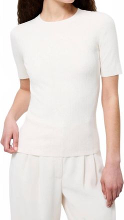 French Connection Marley Knit Wide Rib Top In Porcelain Cream