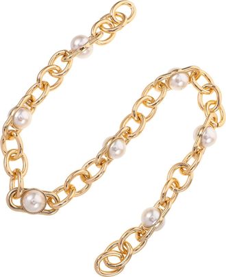 UPKOCH Pearl Beaded Decorative Bag Chain with Charms Lightweight Metal Strap Extender for Tote Handbags Crossbody Wallet DIY Crafts Accessory