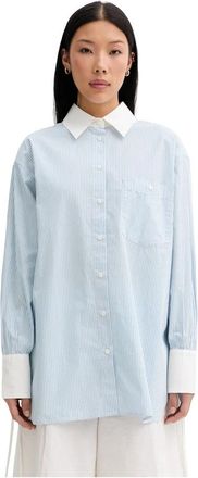 Marc O'Polo Katoenen Poplin Shirt - Dames - Overhemden - Blauw - M - Katoen - Overhemden