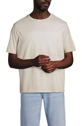 Lands End Short Sleeve Cotton Supima Tee in Champagne Micro Stripe at Nordstrom, Size Xx-Large