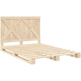 vidaXL Vidaxl - Estructura De Cama Con Cabecero Madera Maciza Pino 140x200 Cm