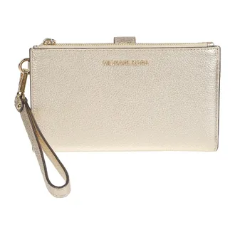 Michael Kors Wallets & Cardholders, female, Yellow, Size: ONE SIZE Adele Metallic Pebbled Leather Smartphone Wristlet